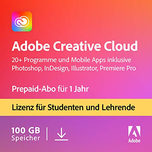 Adobe Creative Cloud All Apps (Aktivierungscode per Email, Student und Teacher)