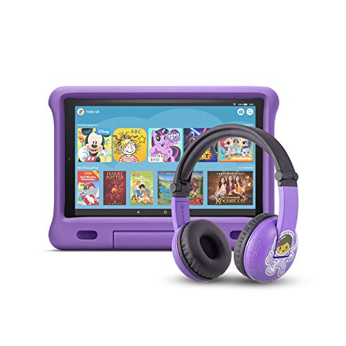 Fire HD 10 Kids Edition-Tablet (mit PlayTime-Bluetooth-Headset (Altersklasse: 3-7 Jahre)) (Violett, Mit Bluetooth-Headset (3-7 Jahre))