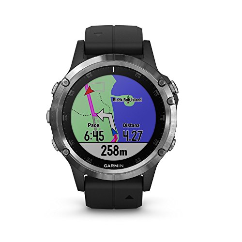 Garmin fenix 5 Plus Schwarz Multisport-Smartwatch – Europakarte, Musikplayer, kontaktloses Bezahlen (47mm)