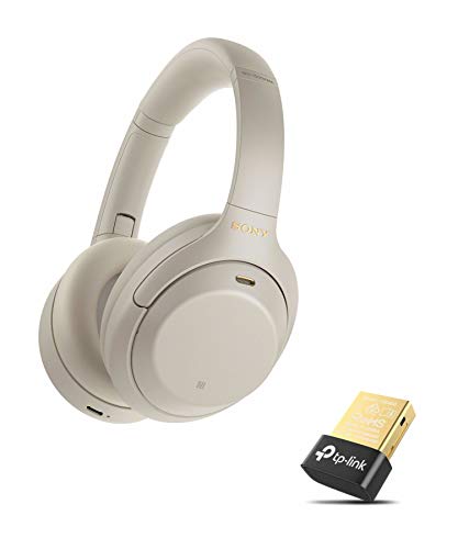 Sony WH-1000XM4 kabellose Bluetooth Noise Cancelling Kopfhörer, Silber + TP-Link UB400 Nano USB Bluetooth 4.0 Adapter Dongle