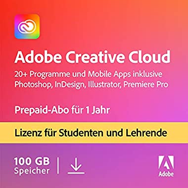 Adobe Creative Cloud All Apps (Aktivierungscode per Email, Student und Teacher)