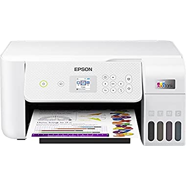 Epson EcoTank ET-2826 nachfüllbares 3-in-1 Tintenstrahl Multifunktionsgerät, großer Tintentank, hohe Reichweite, niedrige Seitenkosten, weiß