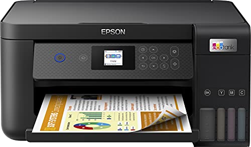 Epson EcoTank ET-2850 3-in-1 Tintenstrahl Multifunktionsgerät, großer Tintentank, hohe Reichweite, niedrige Seitenkosten (ET-2850/56, schwarz)