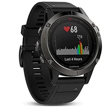 Garmin fēnix 5 GPS-Multisport-Smartwatch, Herren, Herzfrequenzmessung am Handgelenk, Sport- und Navigationsfunktionen, grau/schwarz