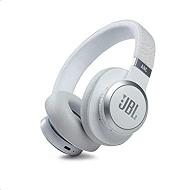 JBL Live 660NC kabelloser Over-Ear Bluetooth-Kopfhörer in Weiß - Mit Noise-Cancelling und Sprachassistent - Für bis zu 50 Stunden Musikgenuss