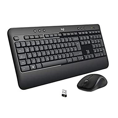 Logitech MK540 Advanced Kabellose Tastatur und Maus Combo für Windows, 2,4 GHz Unifying USB-Empfänger, Sondertasten, 3 Jahre Batterielaufzeit, Für PC, Laptop, Deutsches QWERTZ-Layout - Schwarz