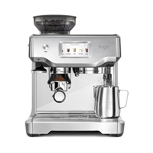 Sage Appliances SES880 Espresso-Maschine The Barista Touch,Gebürstetes Edelstahl (Tampern manuell, Milchschaumautomatik, Touchscreen)