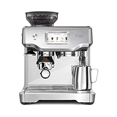 Sage Appliances SES880 Espresso-Maschine The Barista Touch,Gebürstetes Edelstahl (Tampern manuell, Milchschaumautomatik, Touchscreen)