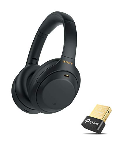 Sony WH-1000XM4 kabellose Bluetooth Noise Cancelling Kopfhörer, Schwarz + TP-Link UB400 Nano USB Bluetooth 4.0 Adapter Dongle